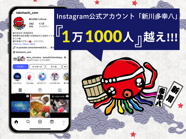 【Instagramで1万1000人突破】(株)EMOLVA代表の榊????原清一が広報戦略特別会員・ブランディング構築会員としてNPO法人センター・オブ・ジ・アーツの公式キャラクター「新川多幸八」を運用