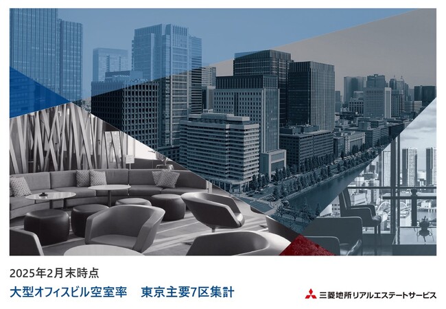 ＜2025年2月末＞東京主要７区 大型オフィスビル空室率・平均募集賃料の動向空室率4.17%（前月比-0.35pt)、平均募集賃料 28,119円/坪（前月比 -834円/坪）