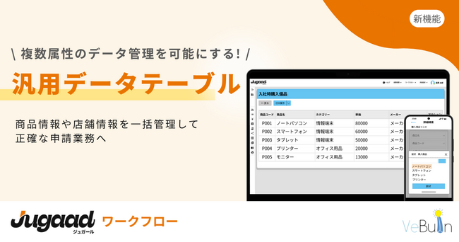 複数属性のデータ管理を可能にする「汎用データテーブル」の提供開始～商品情報や店舗情報を一括管理し、業務効率を大幅に向上～