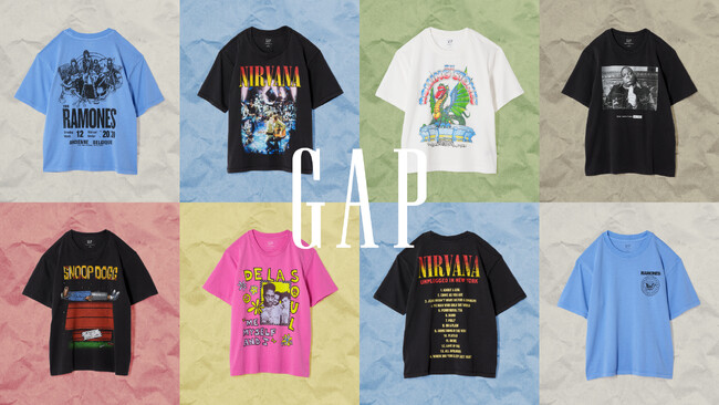 Gap、デ・ラ・ソウル、スヌープ・ドッグ、ラモーンズなど、ヒップホップとロック界のレジェンド6組とのミュージックＴシャツを3月17日(月)に発売