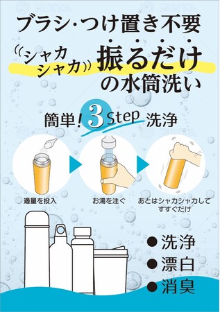 春の新生活・学校生活の必需品!テレビでも紹介「水筒・ボトルの洗浄剤」が大人気
