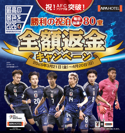 祝!AFCアジア予選突破 ”勝利の祝泊” 全額返金キャンペーン