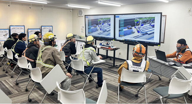 大林組とトヨタ自動車未来創生センター共同開発の施工シミュレータ「GEN-VIR(R)」、姿勢生成・筋疲労分析機能を用いて作業員の負担軽減につながる作業改善を実現