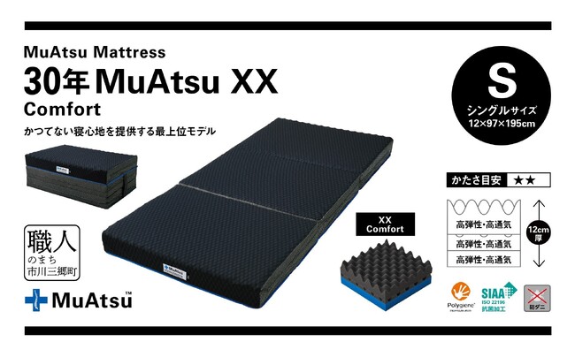 【昭和西川】新モデル「30年MuAtsu（ムアツ）」がふるさと納税返礼品に登場！アップグレードでさらに快適に＜市川三郷町限定＞