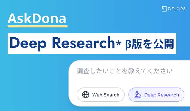 AskDona GPTに「Deep Research」β版が登場！