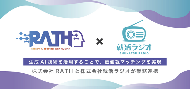 株式会社RATHと就活ラジオが業務連携！AIタレンティーの開発にRATH社の生成AI技術を活用することで、価値観マッチングを実現