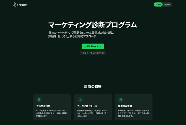 10分で経営課題を可視化！株式会社スプラウトがB2B企業向け無料「マーケティング診断プログラム」をリリース