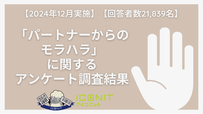 【2024年12月実施】【回答者数21,839名】「パートナーからのモラハラ」に関するアンケート調査結果