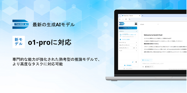 「Third AI 生成AIソリューション」、最新の生成AIモデルo1-proに対応