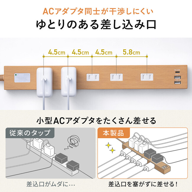 スリムなのにたっぷり繋げる！13in1電源タップを発売