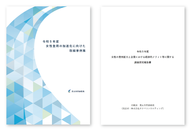 女性登用促進に関する内閣府の調査研究を支援。取組内容等好事例9社掲載のほか、文献調査、企業へのアンケート調査、ヒアリング調査を踏まえポイントを整理。企業における女性登用を加速化。