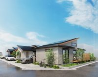 ZEH住宅の先進ワンフロアスタイル 全25棟「ウィザースガーデン印西牧の原」美しさが続く外壁タイル貼り平屋の街、第1期：6棟が完成