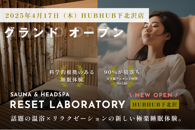 【話題】進化する“ととのい”体験！HUBHUB下北沢にRESET LABORATORYが常設オープン！