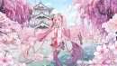 弘前ビジュアル『弘前城天守と本丸の八重紅枝垂』 Art by タミウラ (C)CFM 弘前ビジュアル『弘前城天守と本丸の八重紅枝垂』 Art by タミウラ (C)CFM