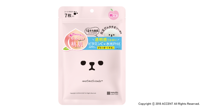 大人気のモフモフレンズコラボシリーズよりうるもち感触のテクスチャーでもふっと密着し、つるすべ肌へ導く「モフモフレンズ 桃肌シートマスク」を、ドン・キホーテ限定で2025年4月1日（火）に新発売