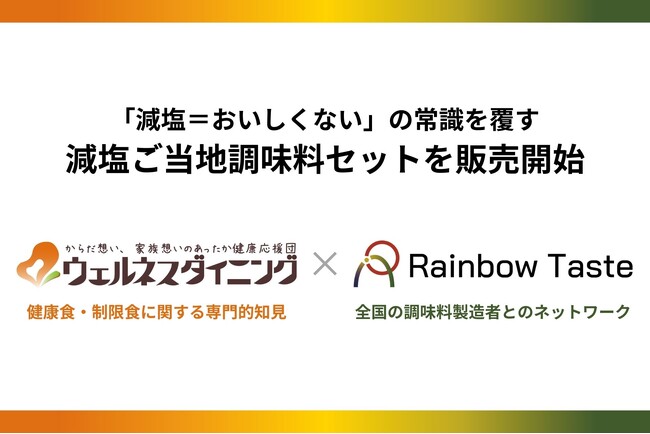 ウェルネスダイニングと協業し、「減塩＝おいしくない」の常識を覆す減塩ご当地調味料セットを販売開始