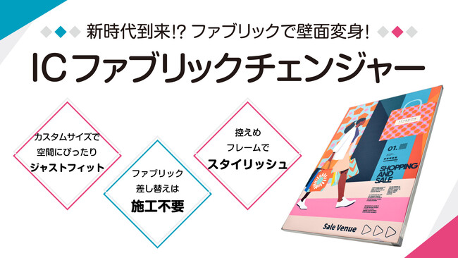 施工不要で手軽にビジュアルチェンジ！理想のサイズで作れる【ICファブリックチェンジャー】新発売！！
