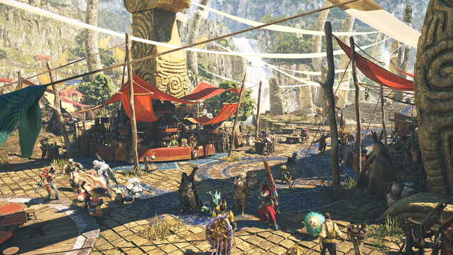 新たな拠点「大集会所」に集まろう！　『モンスターハンターワイルズ』の無料タイトルアップデート第1弾が配信。