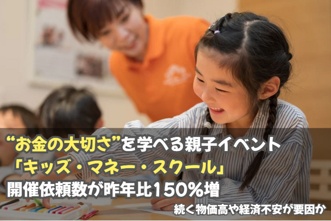 “お金の大切さ”を学べる親子イベント「キッズ・マネー・スクール」開催依頼数が昨年比150％増 ー続く物価高や経済不安が要因か