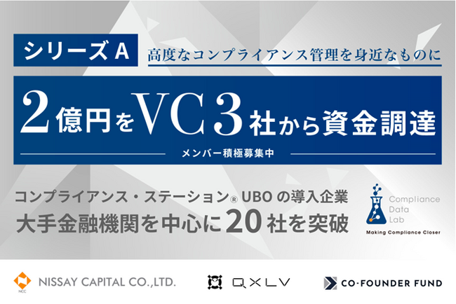コンプライアンス・データラボ、シリーズAで2億円調達 ―大手金融機関を中心に20社超が採用する金融犯罪対策サービスをより一層強化