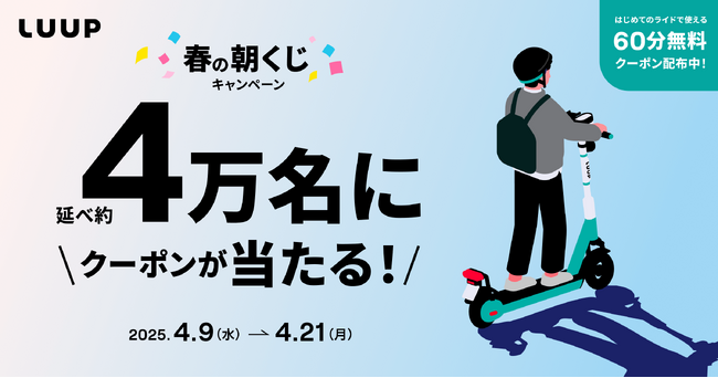 当選者数は延べ4万名以上！LUUPに乗ってラッキーチャンス！春の朝くじキャンペーンを4月9日（水）から4月21日（月）まで開催