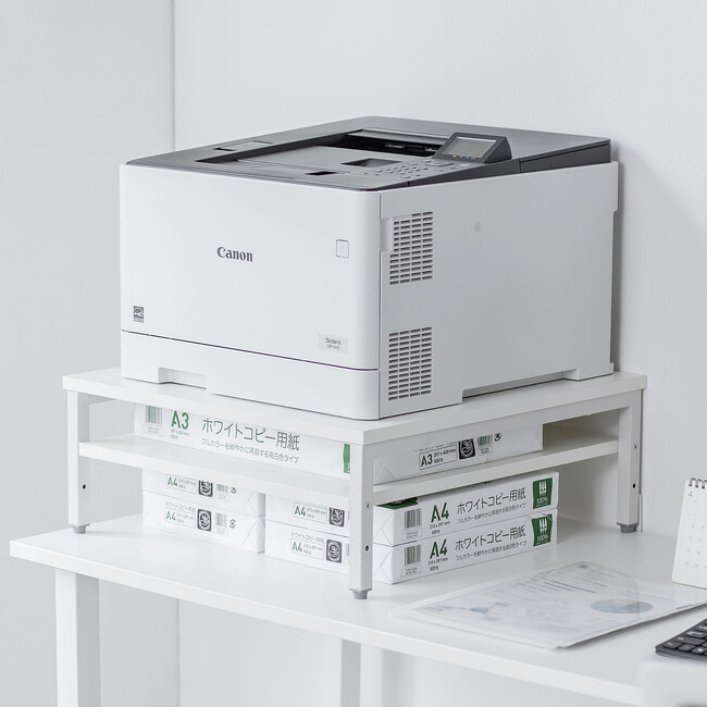 整理整頓×省スペース、クランプ固定で安定設置、プリンタ台2サイズを4月10日に発売