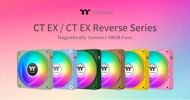 Thermaltake社製ファン「CT EX Reverse ARGB Sync」シリーズおよび 「CT EX ARGB Sync」シリーズのカラーバリエーションモデルを発表