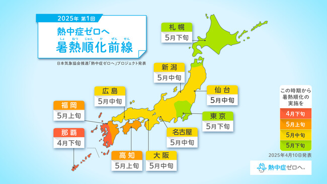 「熱中症」は予防できる気象災害2025年「熱中症ゼロへ 暑熱順化前線（第1回）」を公開