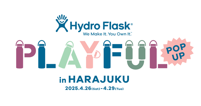 即完ミニボトルの新色先行発売も！ブランド体験型POPUP「Hydro Flask PLAYFUL POPUP in HARAJUKU」が原宿に期間限定オープン！