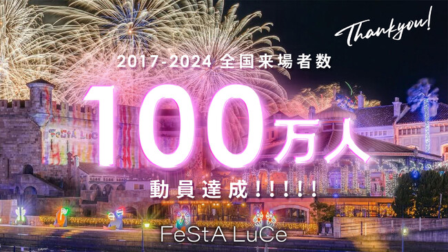 光のフェスティバル「フェスタ・ルーチェ」2017年から8年間で累計来場者数100万人突破！（※2017～2024年全国開催累計数）
