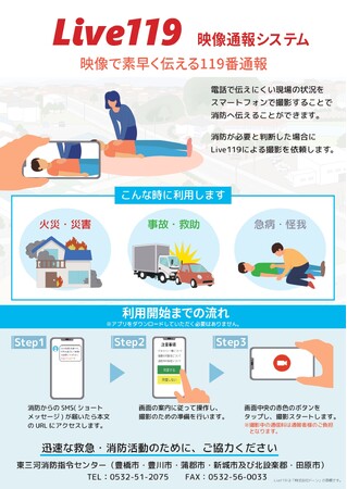 東三河消防指令センターが5月1日から映像通報システム「Live119」を導入します。