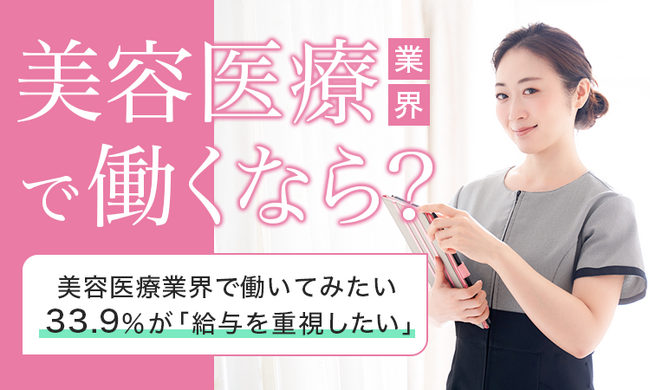 【美容医療業界で働くなら？】美容医療業界で働いてみたい33.9％が「給与を重視したい」