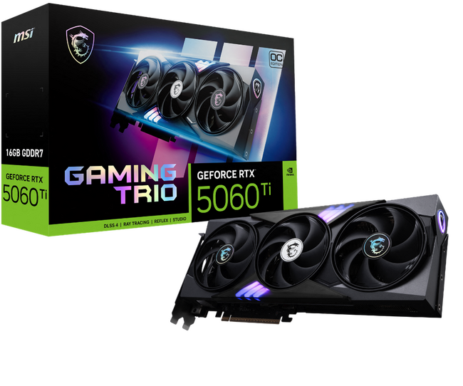 MSI、GeForce RTX(TM) 5060 Ti 16GBを搭載したグラフィックスカード「GeForce RTX(TM) 5060 Ti 16G GAMING TRIO OC」など発売のお知らせ