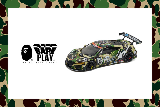 BAPE(R) CAMOで彩られたHONDA NSXのPOP RACEモデルカーが登場！