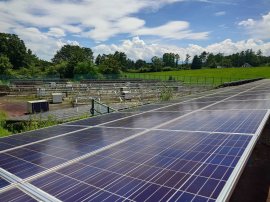 百年ソーラー(R)山梨の取り組みで取得し、性能再生工事を実施した太陽光発電