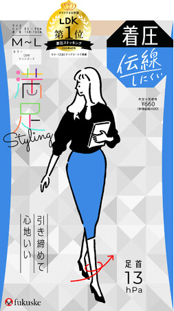 福助「満足」の『着圧 心地いい ストッキング』がテストする女性誌として大人気のLDKにて、第1位＆ベストバイに選出