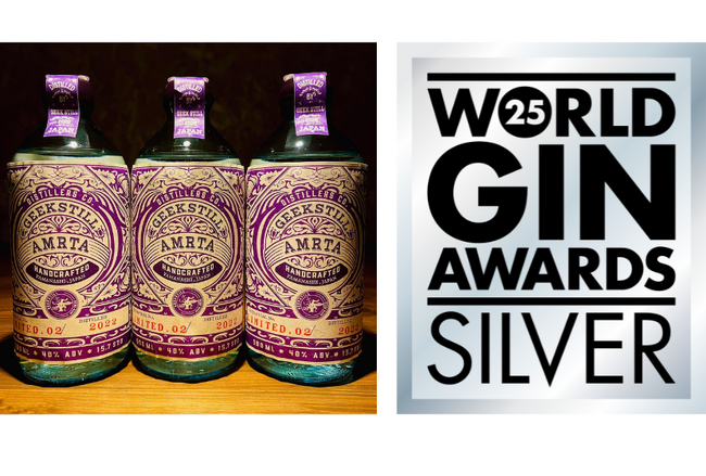 山梨県初のジャパニーズクラフトジン蒸留所GEEKSTILL『AMRTA GIN Limited Edition02』が国際コンペティション「World Gin Awards 2025」で銀賞受賞！
