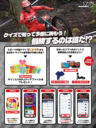 スポーツ予想アプリ「なんドラ」で4月27日（日）2025 MFJ全日本トライアル選手権シリーズ 第2戦『大分・玖珠大会』優勝予想を開催！