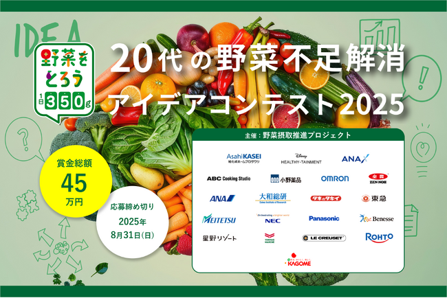 グライダーアソシエイツが、カゴメ野菜摂取推進プロジェクト主催「20代の野菜不足解消アイデアコンテスト」の運営事務局を務めます