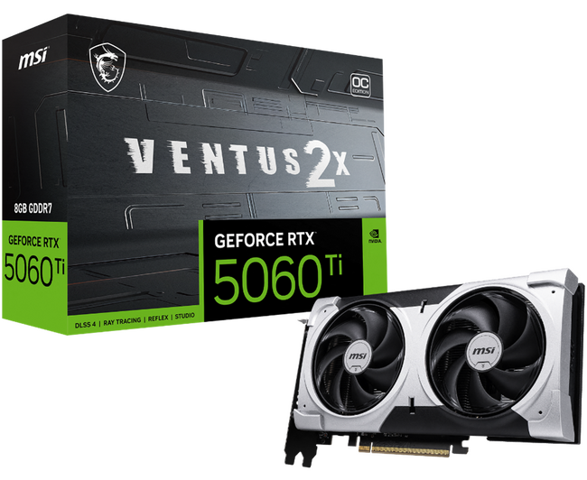 MSI、GeForce RTX(TM) 5060 Ti 8GBを搭載したグラフィックスカード「GeForce RTX(TM) 5060 Ti 8G VENTUS 2X OC PLUS」を発売