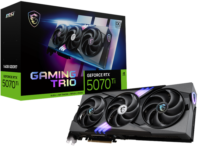 MSI、GeForce RTX(TM) 5070 Tiを搭載したグラフィックスカード「GeForce RTX(TM) 5070 Ti 16G GAMING TRIO OC」を発売