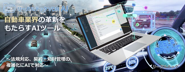 リーガルテック社、自動車業界の革新をもたらすAIツールが登場「リーガルテックVDR」にLLM生成AI「AI孔明」を統合