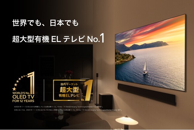LGエレクトロニクス、超大型有機ELテレビの国内年間シェア1位を獲得！