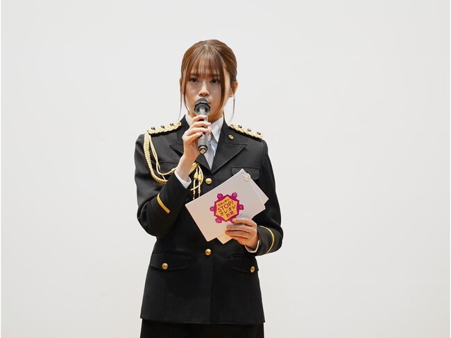 山崎怜奈特別防犯支援官 高輪地域安全セミナーに登壇 詐欺の電話は今ここでストップ!