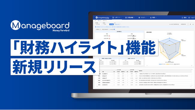 管理会計プラットフォーム 『Manageboard』、「財務ハイライト機能」をリリース