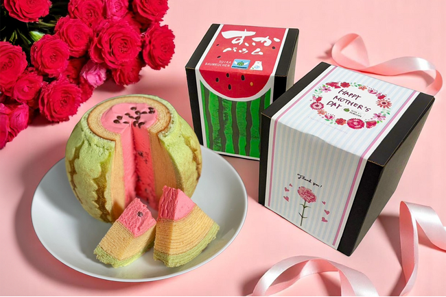 【母の日限定ラッピング登場】楽天No.1スイーツ「すいかバウム」に特別仕様が登場！