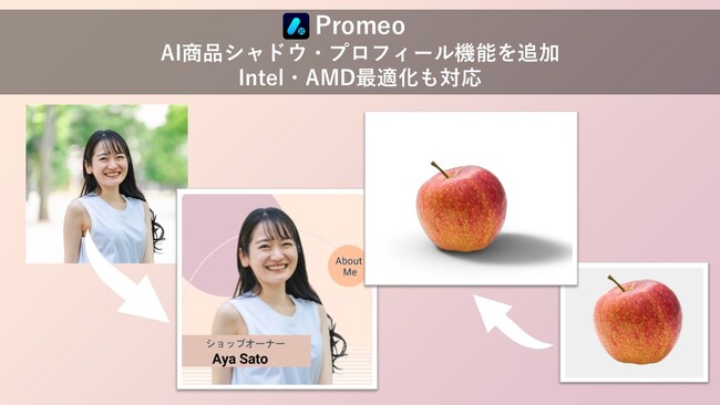 サイバーリンク、Promeoに AI商品シャドウ・プロフィール画像機能を追加　AIイベント招待状は Intel Core Ultra 対応、AI マジックデザイナーは AMD Ryzen AI 最適化