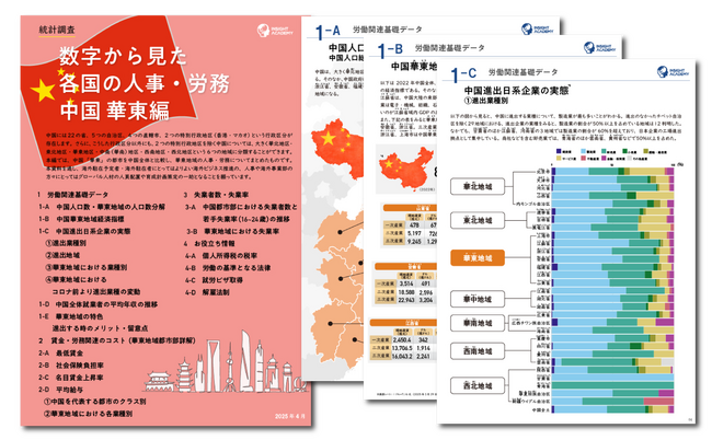 【人事・海外事業部必見】 数字から見た各国の人事・労務 中国華東編《レポート無料公開》
