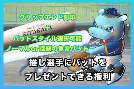 リターン：選手へバットプレゼント