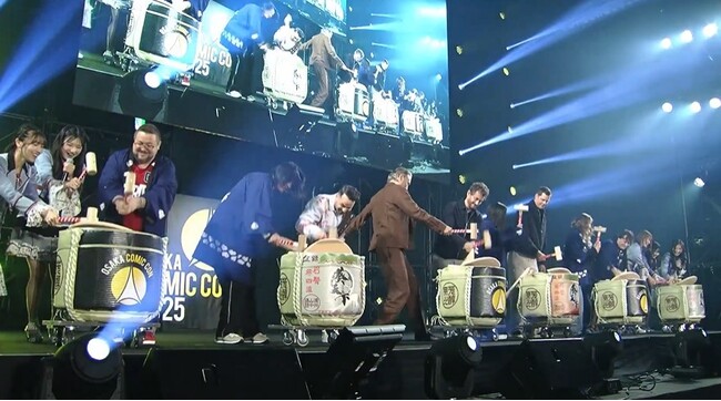 【大阪コミコン2025開幕】オープニング鏡開きにて静岡・遠州山中酒造の日本酒「葵天下」が使用されました！